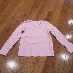 Girls Faded Glory Pink Long Sleeve V Neck T Shirt Medium M 7/8